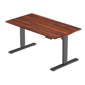 Walnut table top with two grommets with black solo ryzer frame