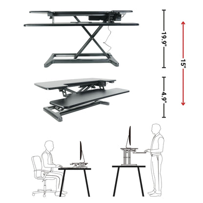 Electric Desk Converter height range