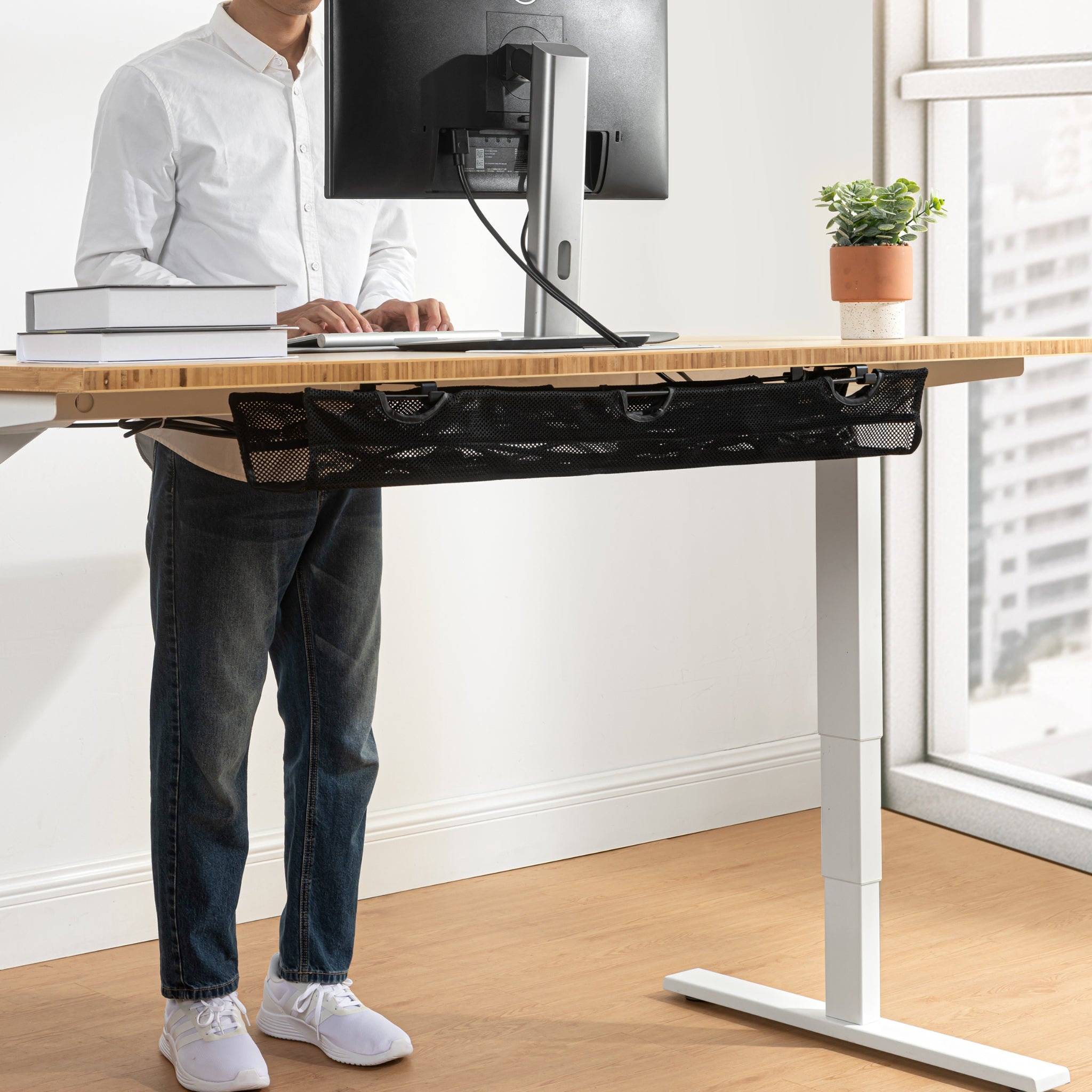 Mesh Net Desk Under-Desk Mesh Cable Management Organizer – Progressive Desk - Canada