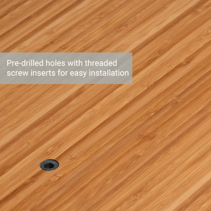 Bamboo Dark Gloss Tabletop pre-drilled holes