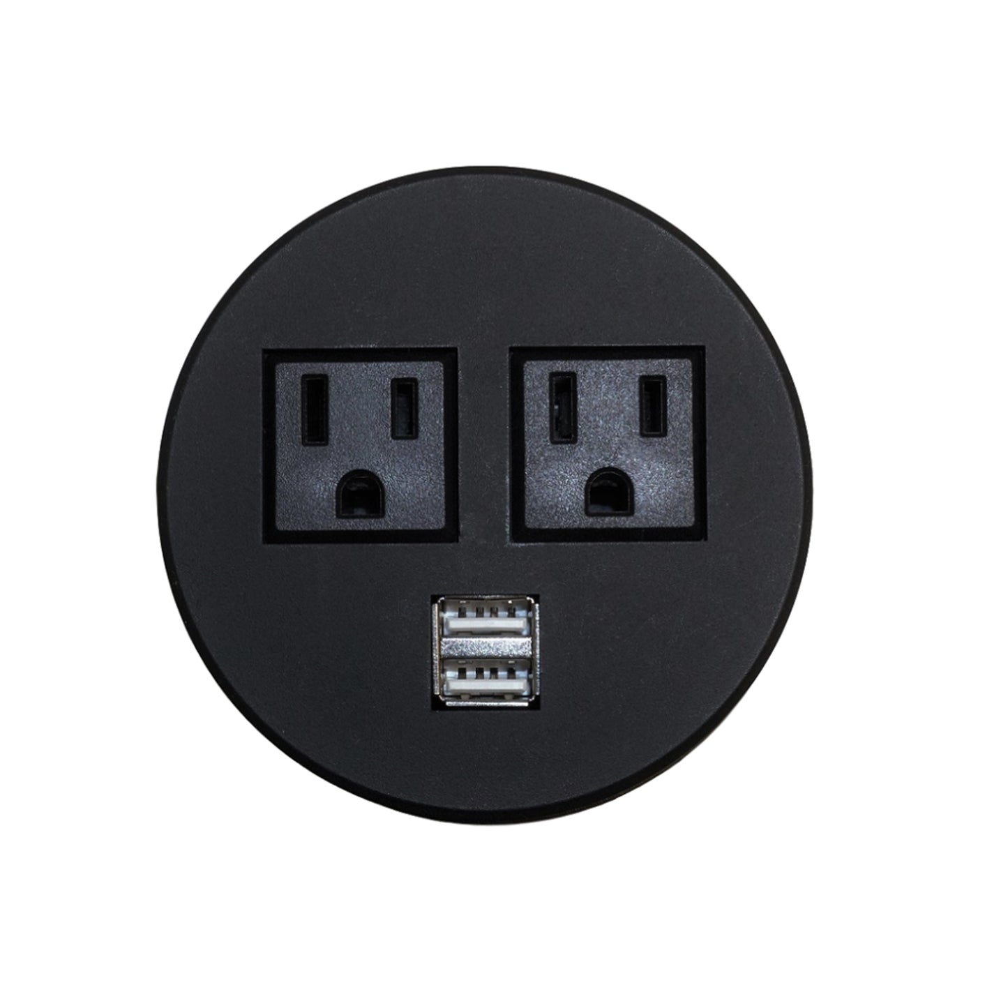 Round Tabletop Grommet w/ USB and AC Power black