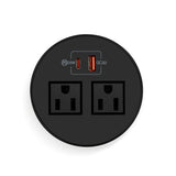 Round Tabletop Grommet w/ USB and AC Power black
