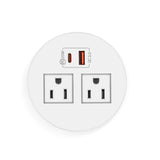 Round Tabletop Grommet w/ USB and AC Power black