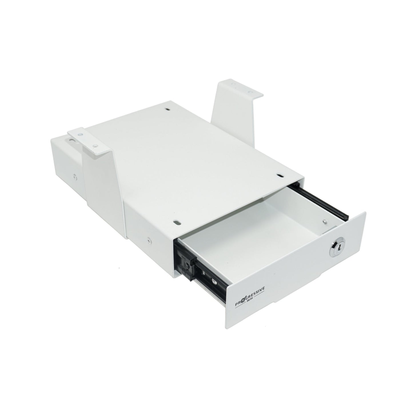 Compact Under Desk Drawer with Locking DS-02 White