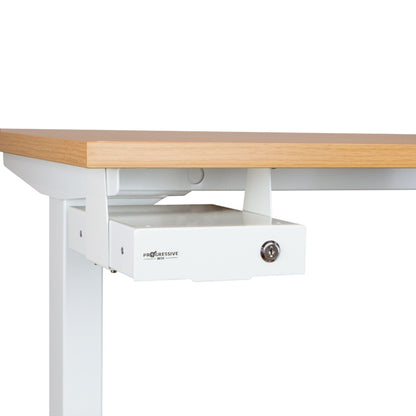 Compact Under Desk Drawer with Locking DS-02 White 1