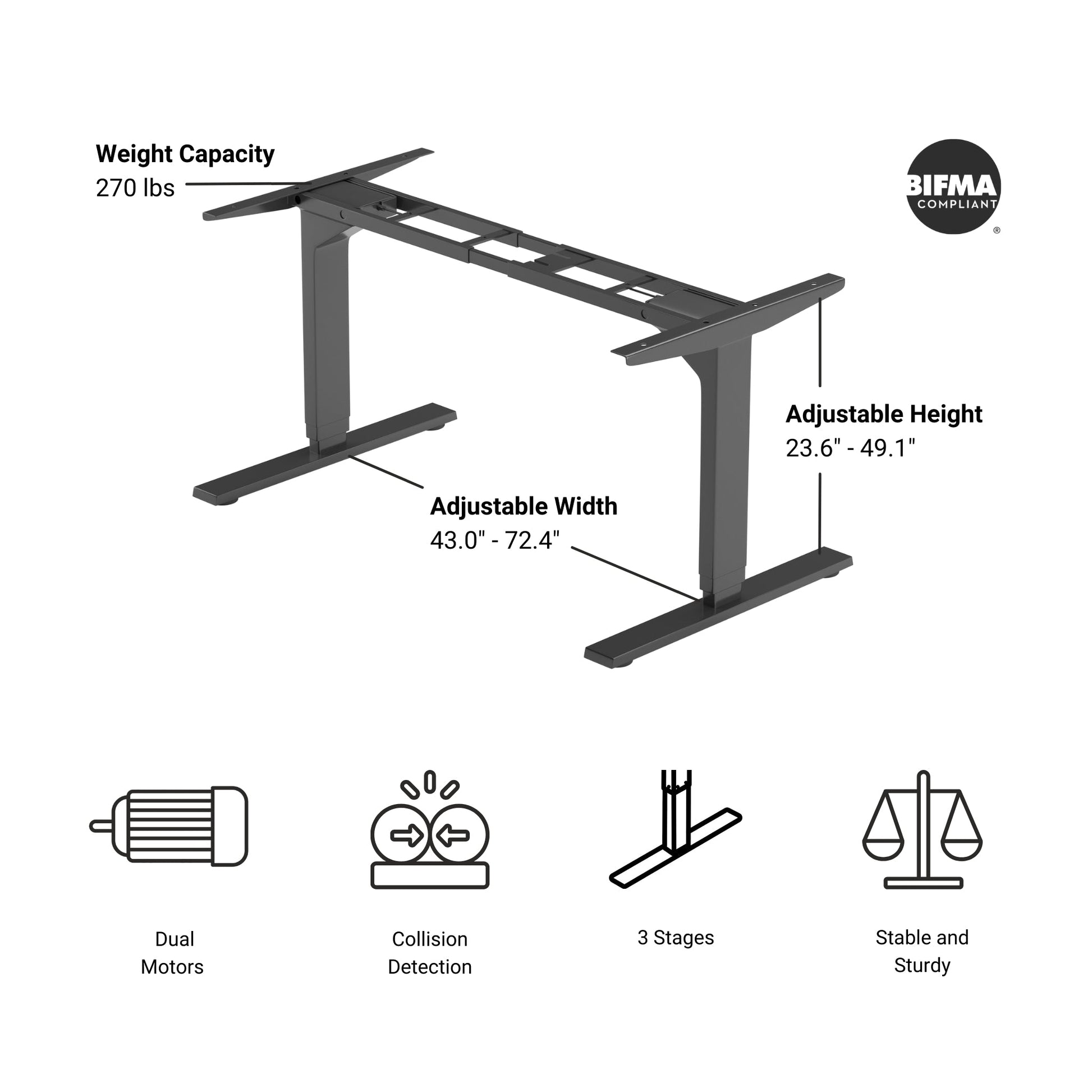 Solo Ryzer Standing Desk frame