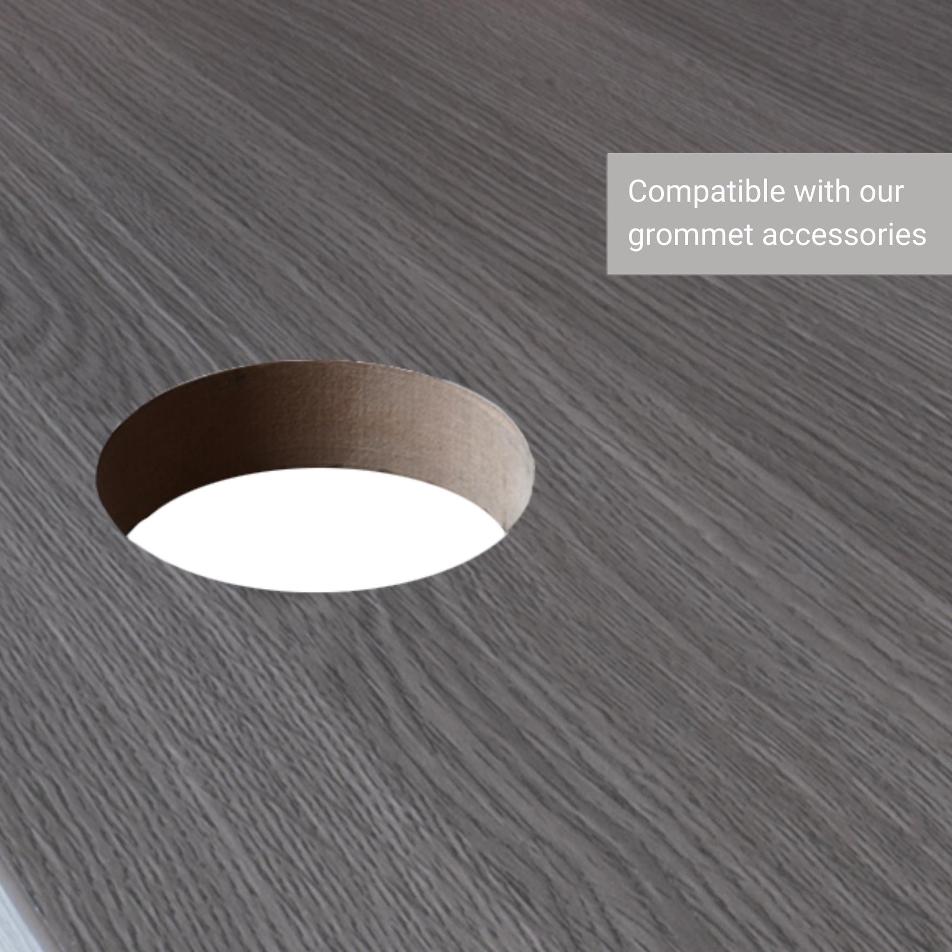 Gray Oak Tabletop grommet