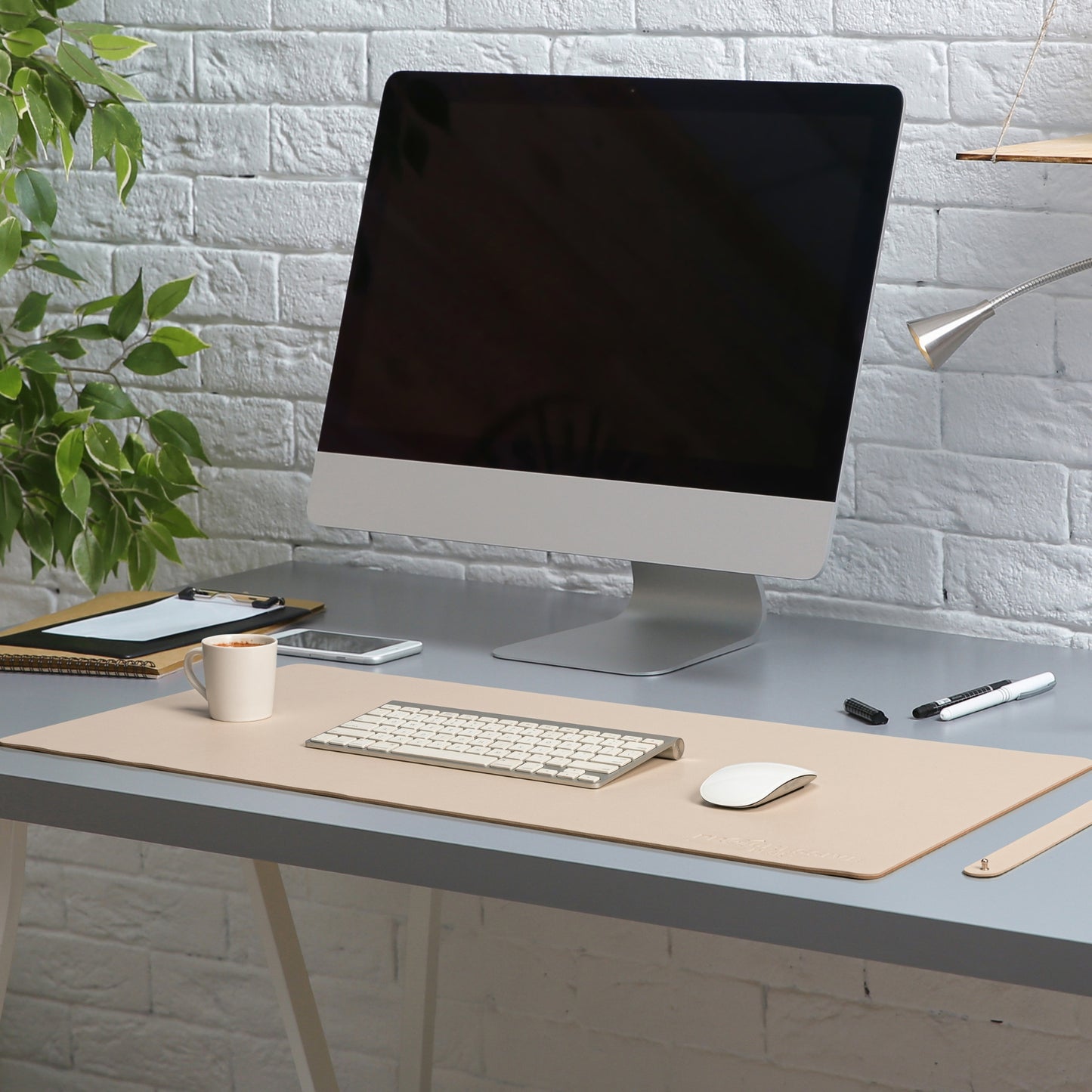 Two-Sided Vegan Leather Desk Mat