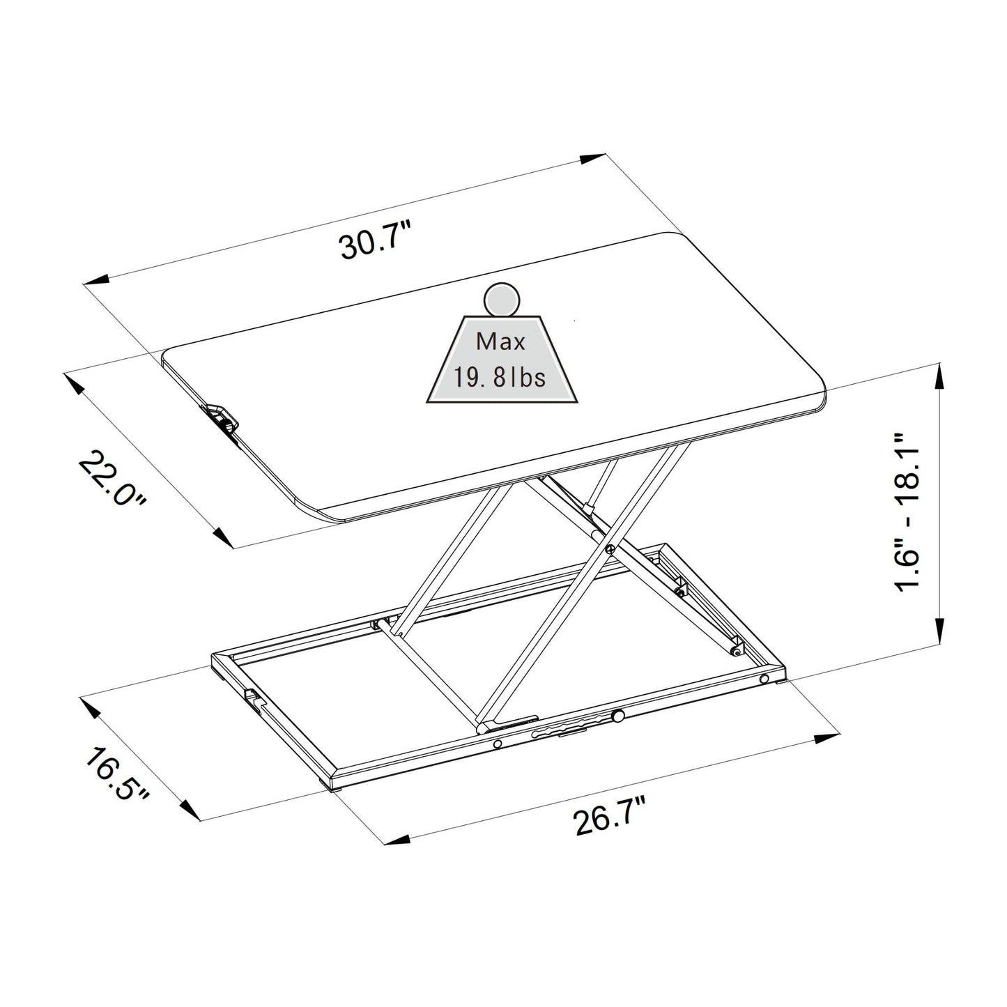 Compact Desk Converter dimensions