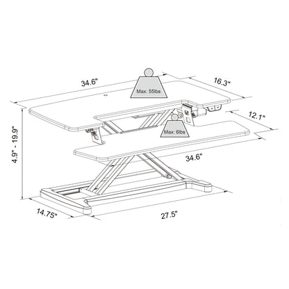 Electric Desk Converter dimensions