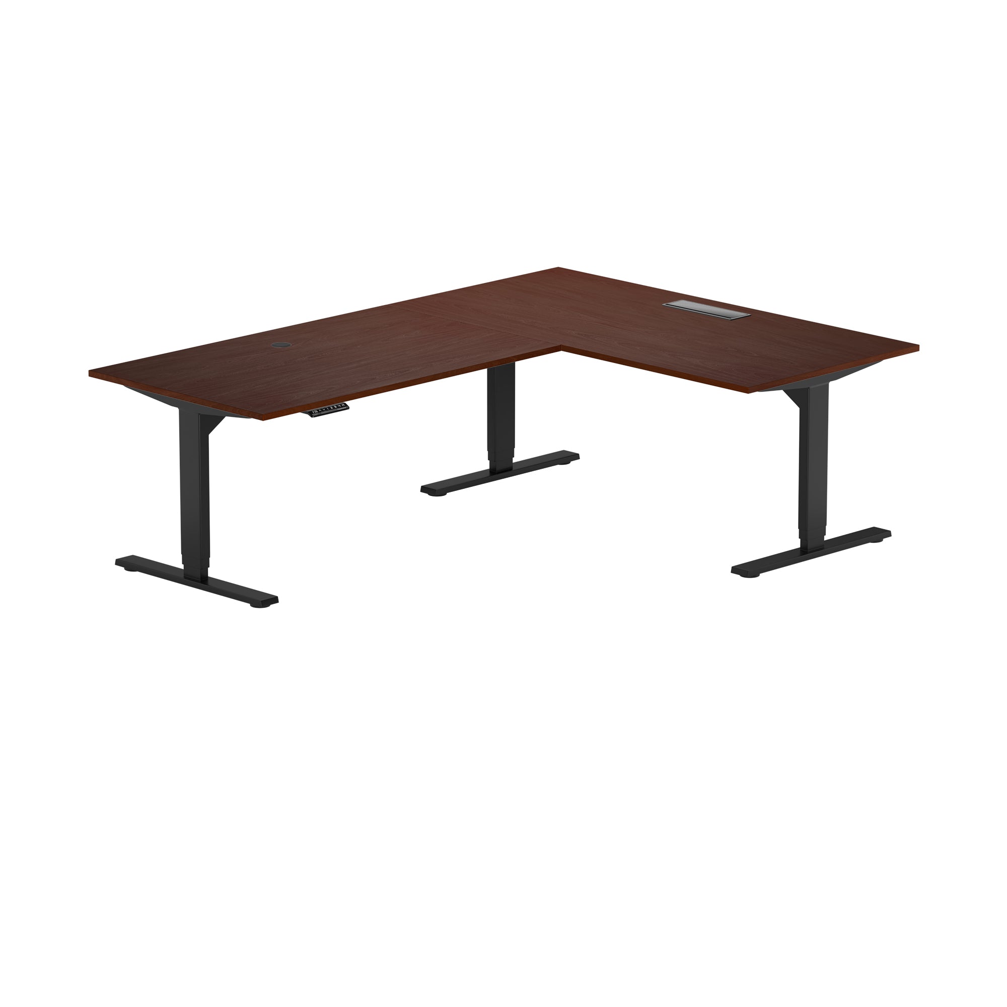 L shaped outlet standing desk
